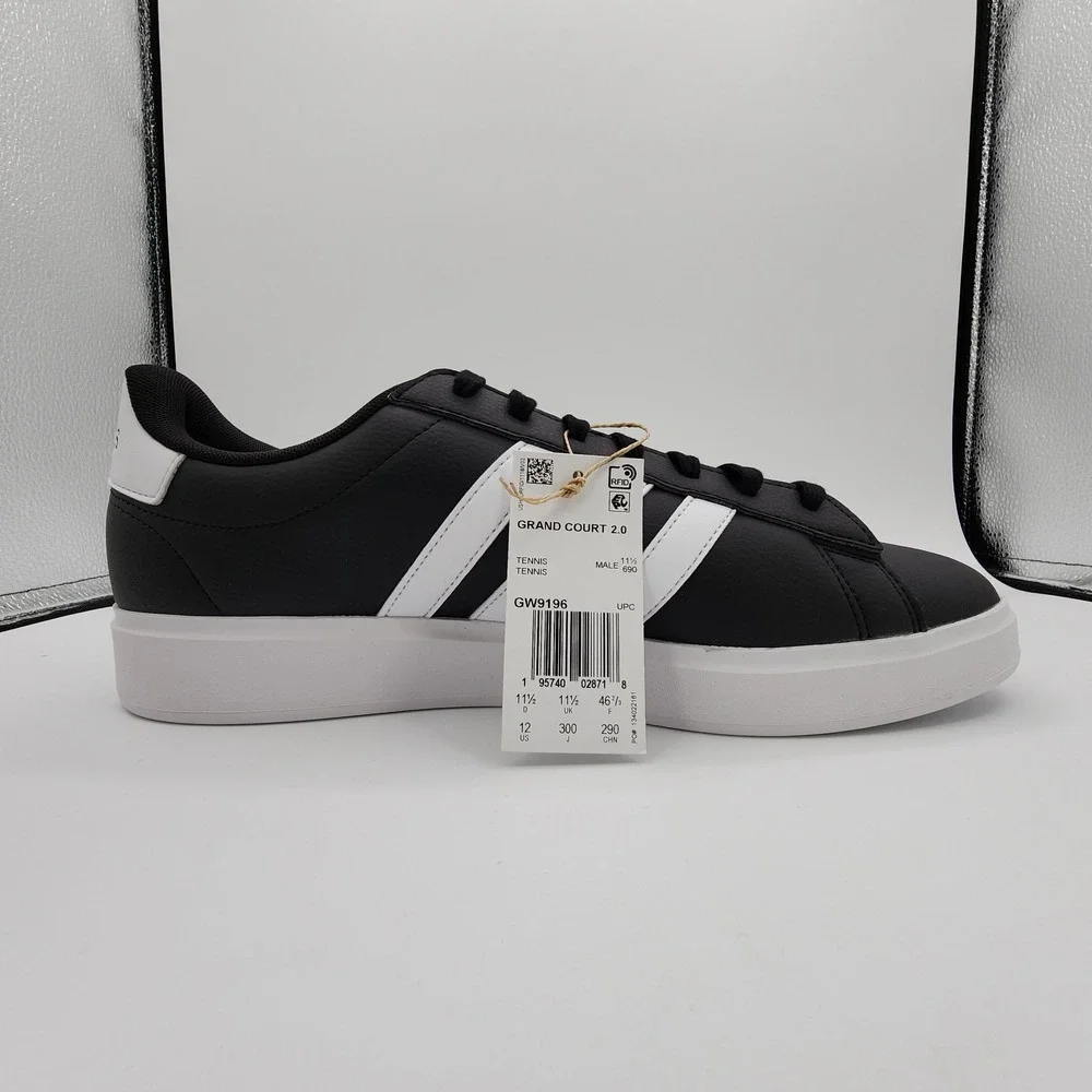 Adidas Grand Court 2.0 Shoes Mens 12 Core‎ Black Cloud White Sneaker NEW in Box